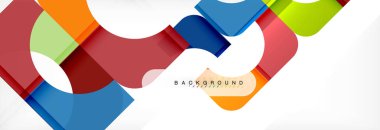 Geometrik kareler afiş soyut. Vektör çizim broşür veya el ilanı, sunum ve web tasarım düzeni için