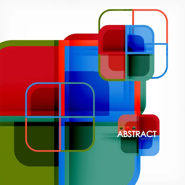 Kleurrijke ronde vierkanten moderne geometrische achtergrond — Stockvector