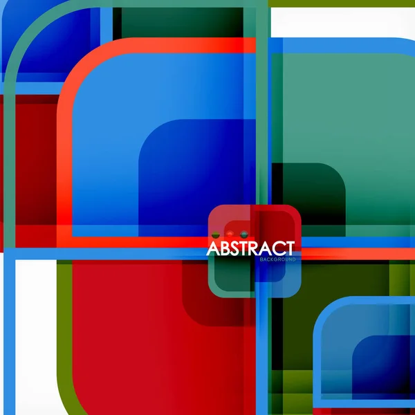 Carrés ronds colorés fond géométrique moderne — Image vectorielle