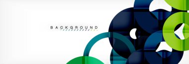 Gri arka plan, modern geometrik desen tasarım renkli halkalar. Vektör iş veya teknoloji tanıtım tasarım şablonu, broşür veya el ilanı desenli veya geometrik web afiş