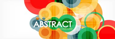 Soyut renkli geometrik kompozisyon - çok renkli daire arka plan