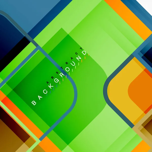 다채로운 라운드 사각형 현대 기하학적 배경 — 스톡 벡터