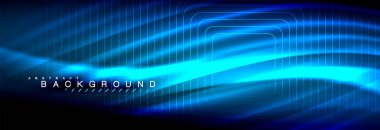 Neon parlayan sıvı dalga çizgileri, sihirli enerji uzay ışığı konsepti, soyut arka plan duvar kağıdı tasarımı