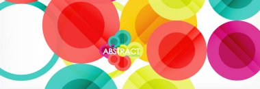 Soyut renkli geometrik kompozisyon - çok renkli daire arka plan