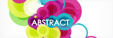 Soyut renkli geometrik kompozisyon - çok renkli daire arka plan