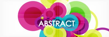 Soyut renkli geometrik kompozisyon - çok renkli daire arka plan