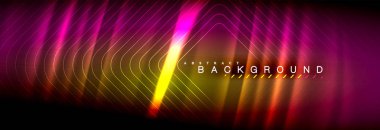 Neon parlayan sıvı dalga çizgileri, sihirli enerji uzay ışığı konsepti, soyut arka plan duvar kağıdı tasarımı