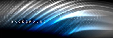 Neon parlayan sıvı dalga çizgileri, sihirli enerji uzay ışığı konsepti, soyut arka plan duvar kağıdı tasarımı