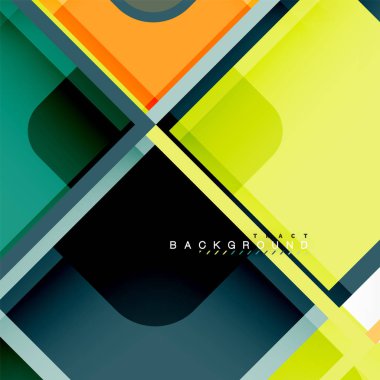 Geometrik arka plan, kağıt sanat tasarlamak için kapak tasarımı, kitap şablonu, poster, cd kapak illüstrasyon kare