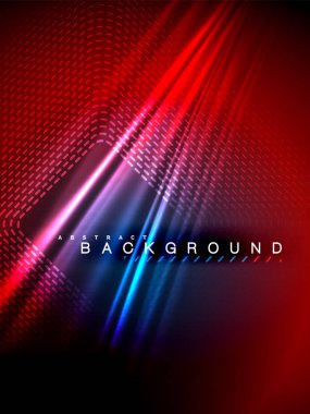 Neon parlayan dalga, sihirli enerji ve ışık arka plan. Vektör çizim