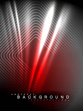 Neon parlayan dalga, sihirli enerji ve ışık arka plan. Vektör çizim