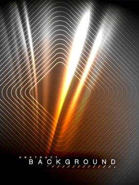 Neon parlayan dalga, sihirli enerji ve ışık arka plan. Vektör çizim