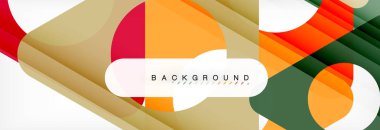 Geometrik arka plan, daireler ve üçgenler şekiller afiş. Gösterim amacıyla broşür veya el ilanı, sunum ve web tasarım düzeni