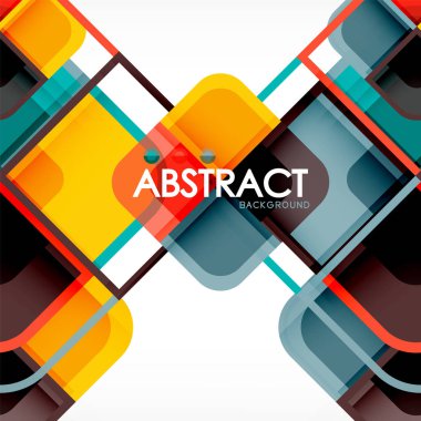 Geometrik arka plan, kağıt sanat tasarlamak için kapak tasarımı, kitap şablonu, poster, cd kapak illüstrasyon kare