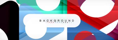 Geometrik arka plan, daireler ve üçgenler şekiller afiş. Gösterim amacıyla broşür veya el ilanı, sunum ve web tasarım düzeni