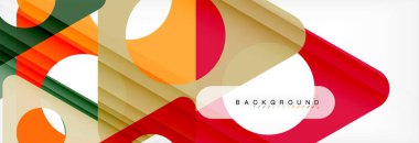 Geometrik arka plan, daireler ve üçgenler şekiller afiş. Gösterim amacıyla broşür veya el ilanı, sunum ve web tasarım düzeni