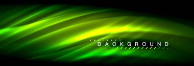 Neon parlayan sıvı dalga çizgileri, sihirli enerji uzay ışığı konsepti, soyut arka plan duvar kağıdı tasarımı