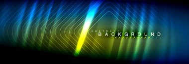 Neon parlayan sıvı dalga çizgileri, sihirli enerji uzay ışığı konsepti, soyut arka plan duvar kağıdı tasarımı