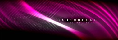 Neon parlayan sıvı dalga çizgileri, sihirli enerji uzay ışığı konsepti, soyut arka plan duvar kağıdı tasarımı