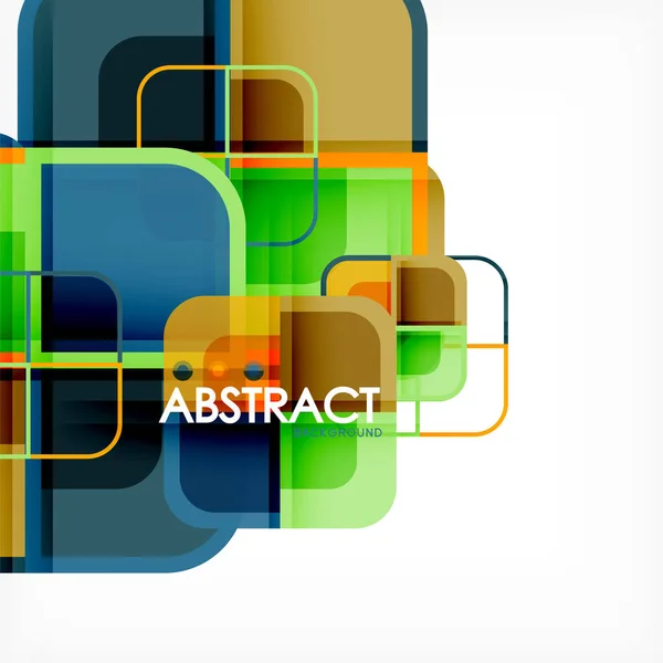 Bunte runde Quadrate modernen geometrischen Hintergrund — Stockvektor