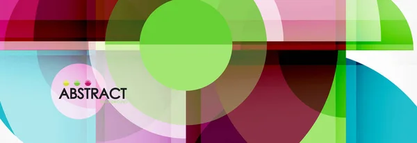 Fondo abstracto - círculos multicolores, diseño geométrico minimalista de moda — Vector de stock