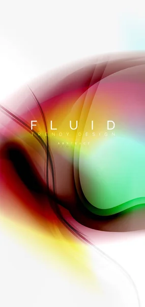 Color flowing wave, trendy liquid design template — Stock Vector