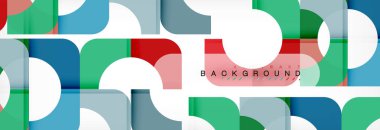 Renkli kareler kompozisyon soyut afiş. Gösterim amacıyla broşür veya el ilanı, sunum ve web tasarım düzeni