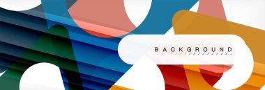 Geometrik arka plan, daireler ve üçgenler şekiller afiş. Gösterim amacıyla broşür veya el ilanı, sunum ve web tasarım düzeni