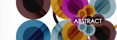 Soyut renkli geometrik kompozisyon - çok renkli daire arka plan