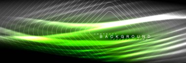 Neon parlayan sıvı dalga çizgileri, sihirli enerji uzay ışığı konsepti, soyut arka plan duvar kağıdı tasarımı