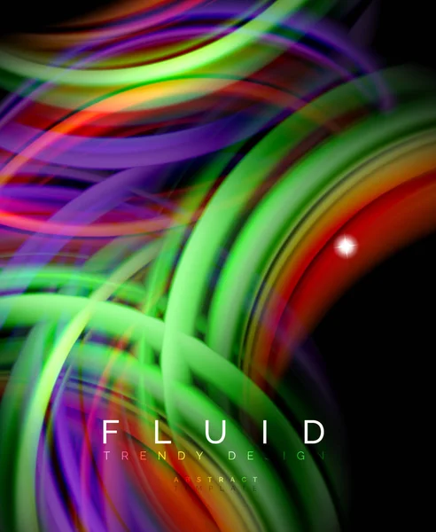 Fluide vague lisse fond abstrait, flux lumineux concept de mouvement de couleur, modèle de mise en page abstrait à la mode pour la présentation d'affaires ou de la technologie ou couverture de brochure Web, papier peint — Image vectorielle