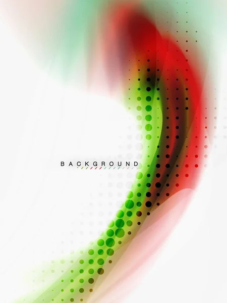 초록 배경-액체 색상 웨이브 흐름 — 스톡 벡터