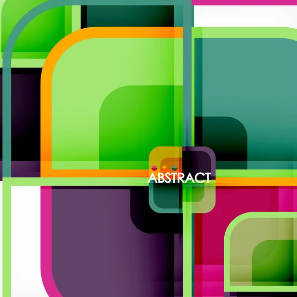 Kleurrijke ronde vierkanten moderne geometrische achtergrond — Stockvector