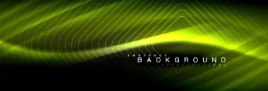 Neon parlayan sıvı dalga çizgileri, sihirli enerji uzay ışığı konsepti, soyut arka plan duvar kağıdı tasarımı