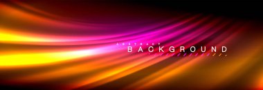 Neon parlayan sıvı dalga çizgileri, sihirli enerji uzay ışığı konsepti, soyut arka plan duvar kağıdı tasarımı