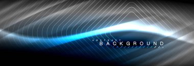 Neon parlayan sıvı dalga çizgileri, sihirli enerji uzay ışığı konsepti, soyut arka plan duvar kağıdı tasarımı