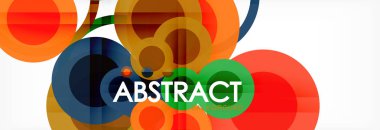 Çakışan daireye arka plan tasarım. İş veya teknoloji sunu veya web broşür kapak, duvar kağıdı için trendy soyut düzeni şablonu. Vektör çizim