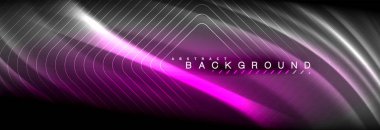 Neon parlayan sıvı dalga çizgileri, sihirli enerji uzay ışığı konsepti, soyut arka plan duvar kağıdı tasarımı