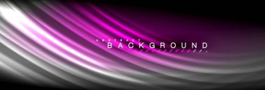 Neon parlayan sıvı dalga çizgileri, sihirli enerji uzay ışığı konsepti, soyut arka plan duvar kağıdı tasarımı