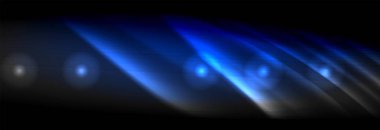 Sıvı neon akan dalgaları, ışık parlayan arka plan hatları