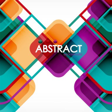 Renkli yuvarlak modern geometrik arka plan kareler