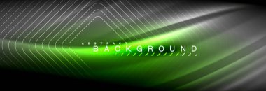 Neon parlayan sıvı dalga çizgileri, sihirli enerji uzay ışığı konsepti, soyut arka plan duvar kağıdı tasarımı