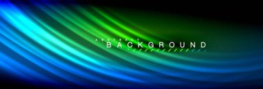 Neon parlayan sıvı dalga çizgileri, sihirli enerji uzay ışığı konsepti, soyut arka plan duvar kağıdı tasarımı