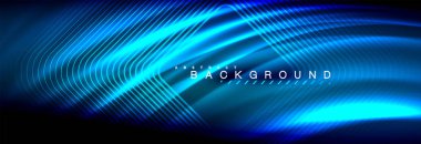 Neon parlayan sıvı dalga çizgileri, sihirli enerji uzay ışığı konsepti, soyut arka plan duvar kağıdı tasarımı