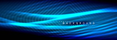 Neon parlayan sıvı dalga çizgileri, sihirli enerji uzay ışığı konsepti, soyut arka plan duvar kağıdı tasarımı