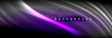 Neon parlayan sıvı dalga çizgileri, sihirli enerji uzay ışığı konsepti, soyut arka plan duvar kağıdı tasarımı