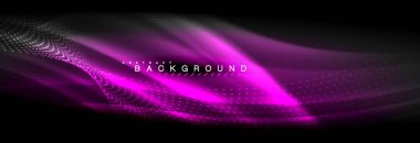 Sıvı neon akan dalgaları, ışık parlayan arka plan hatları