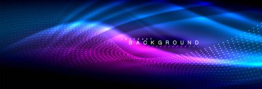 Sıvı neon akan dalgaları, ışık parlayan arka plan hatları