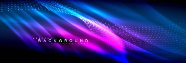 Sıvı neon akan dalgaları, ışık parlayan arka plan hatları