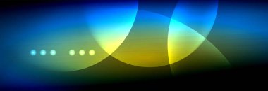 Vektör bulanık neon parlayan çevreler akan ve sıvı kavramı, enerji magic fantastik arka plan ışık